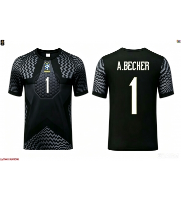 Brasilien Alisson Becker #1 Målvakt Hemmatröja VM 2026 Kortärmad